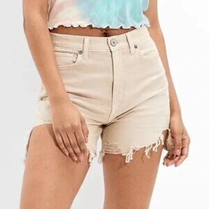 High-Rise Distressed Mom Shorts